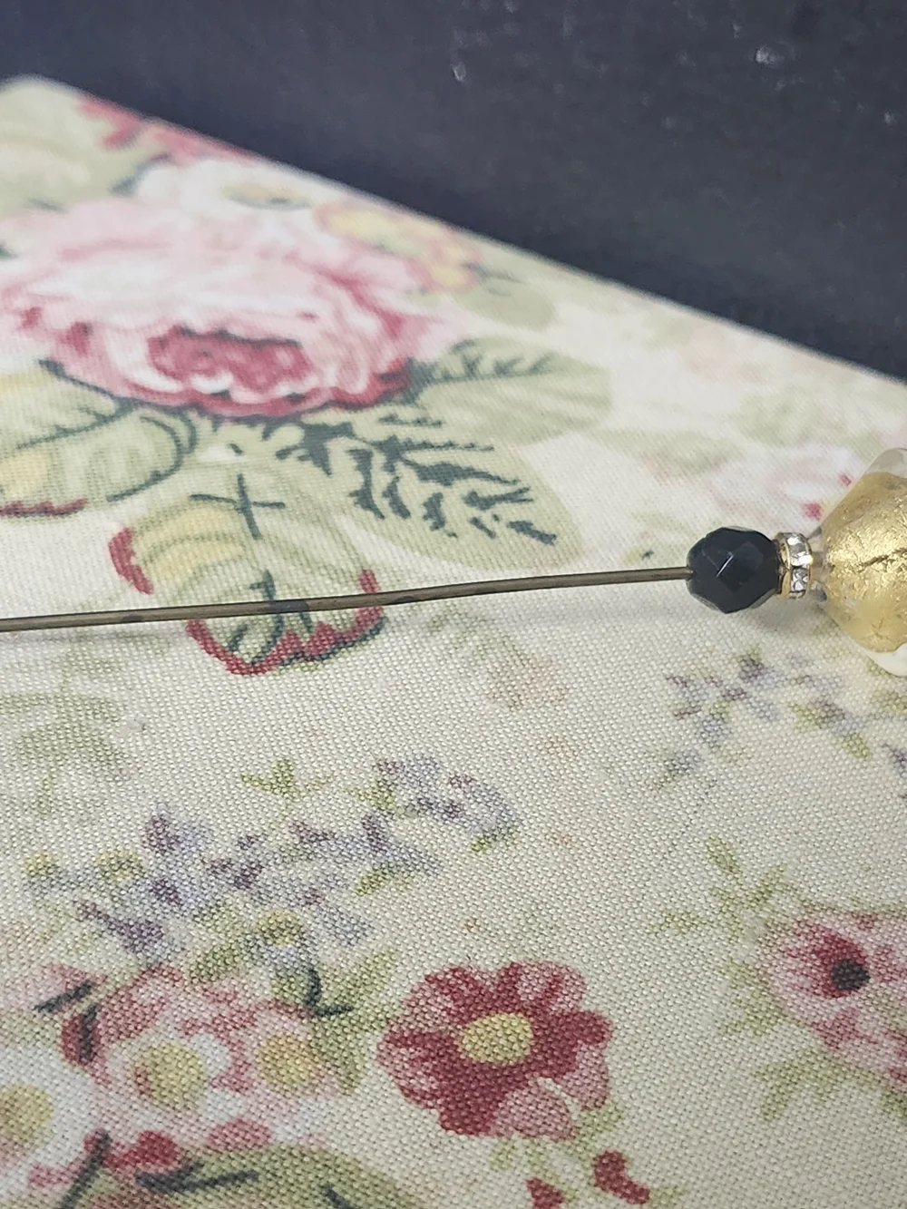 Gold and Black Decorative Hat Pin - Women Accessories 4.5